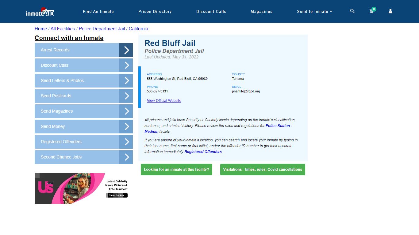 Red Bluff Jail & Inmate Search - Red Bluff, CA